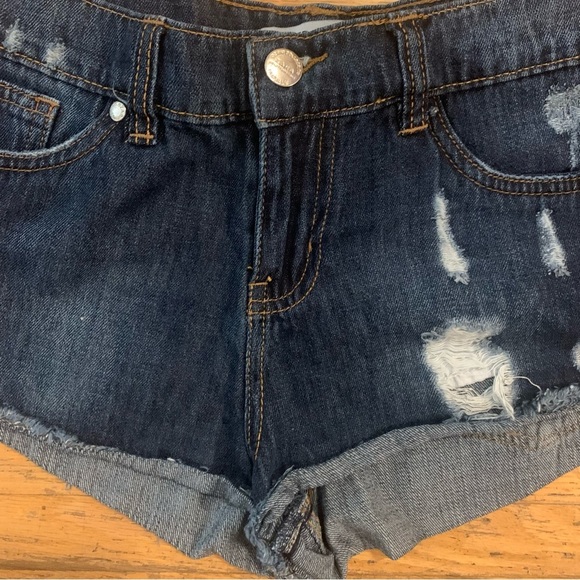 Zara Boho Festival Booty Shorts Distressed Denim High-Rise Women’s 8 - Picture 3 of 9